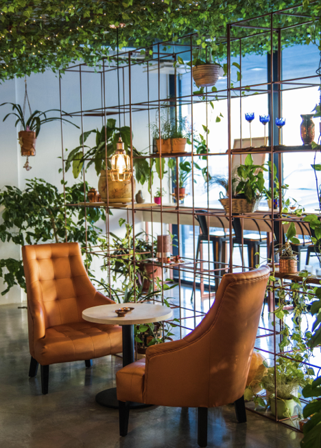 leather armchair iron & wood cafe