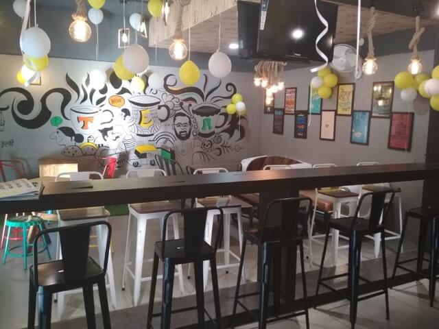 Metal stackable furniture made by kernig krafts for Panchaiyat cafe at Jabalpur india. - shishir agrawal, partner, kernig krafts