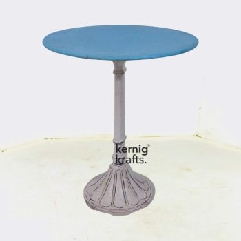 BART07406 Hand Carving Themed Mango Wood Cast Iron Table