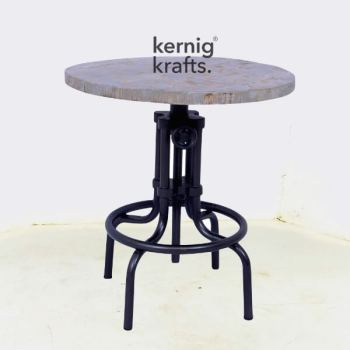 BART43232 Mango Wood Top Iron Frame 