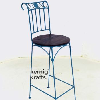 BCHM86748 Wooden Seat Iron Outdoor Classic Bar Chair