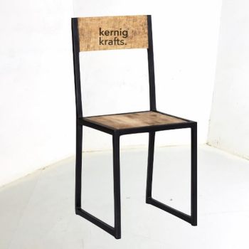 CHAM94781 Minimal Iron Wood Cafeteria Chair
