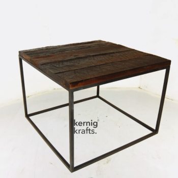 COFT15496 Industrial Metal Frame Rustic Wood Coffee Table