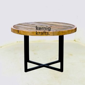 COFT30486 Rustic Mango Wood Top Industrial Coffee Table