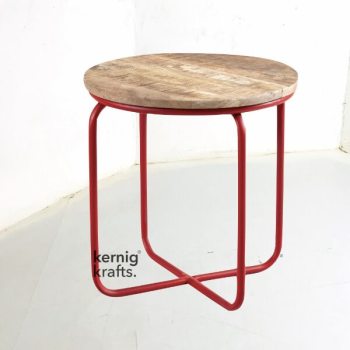 COFT78878 Cool Metal Frame Mango Wood Top Coffee Table