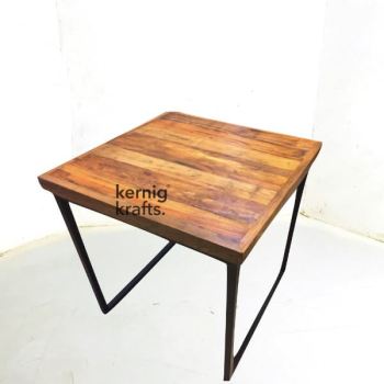 DINT01132 Minimal Intervention Mango Wood Top Industrial Table