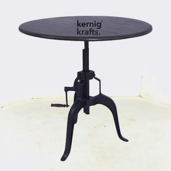 DINT27138 Height Adjustable Crank Cast Iron Table