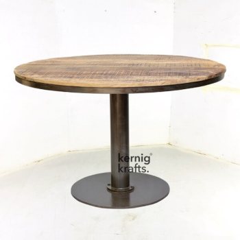 DINT61300 Candle Stand Mango Wood Cafeteria Table