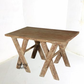 DINT86384 X Leg Classic Mango Wood Dining Table