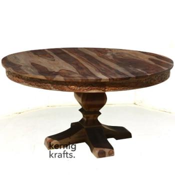 DINT87564 Rosewood Solid Wood Pedestal Restaurant Cafe Dining Table