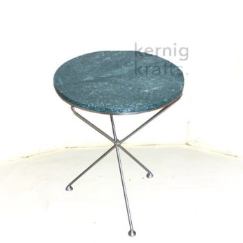 ENDT84026 Electroplated Metal with Marble Top End Table
