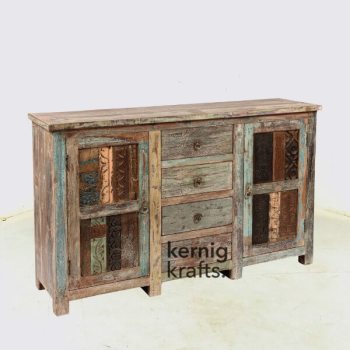 SDBA71240 Hand Carved Reclaimed Wood Rustic Sideboard