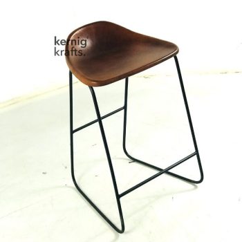 STUB97652 Modern Leather Seat Metal Wireframe Bar Stool