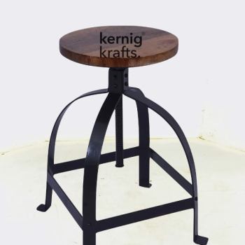 STUL29462 Industrial Stool Wooden Top