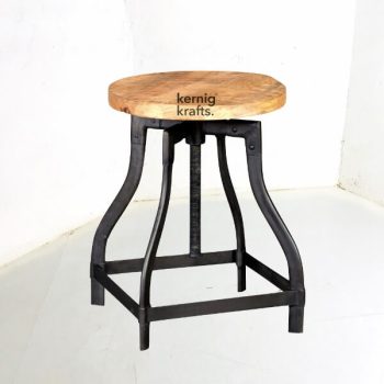 STUL66780 Wood Top Metal Industrial Cafe Stool