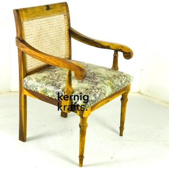 CHAM40768 Upholstered Indian Lounge Arm Chair Back Canning