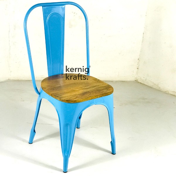 CHAM76042 Cello Tolix Chair With Wooden Seat