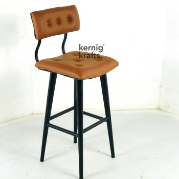 BCHM45641 Modern Leatherette Bar Chair with Flexible Back Button Tufted