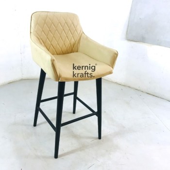 BCHM67495 Modern Leatherette Bar Chair with Diamond Tufted Back Brown