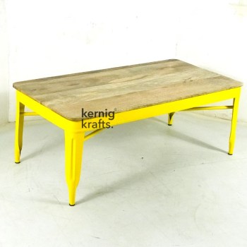 BENC10760 Tolix Bench With Metal Frae and Wooden Top