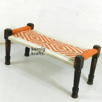 BENC14540 Wooden Rope Work Macha Bench