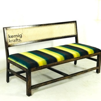 BENC26680 Bamboo Canning Wooden Bench With Cushion