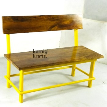 BENC83765 Industrial Metal Structure Bench With Wooden Top