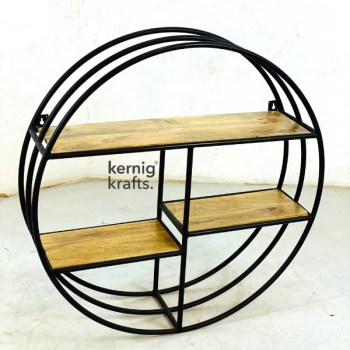 BORA74792 Industrial Book Rack With Mango Wood