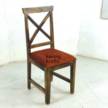 CHAM69447 Wooden Cross Back Chair With Upholestry