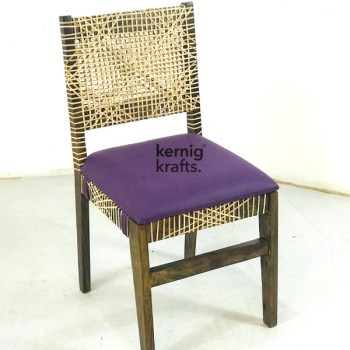 CHAM76601 Rosewood Cafe Chair With Bamboo Canning and Cushion