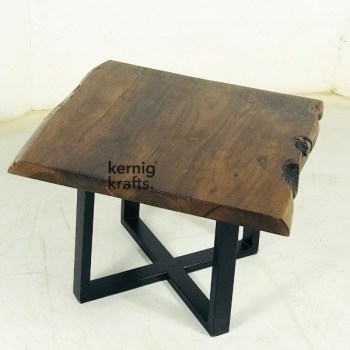 COFT47698 Live Edge Acacia Coffee Table with Metal Base