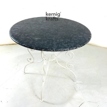 DINT39012 Metal Base Cafe Table with Stone Top