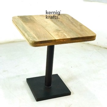 DINT58010 Cafe Two Seater Square Table With Mango Wood