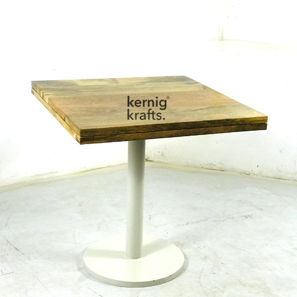 DINT91998 Cafe Two Seater Square Table With Mango Wood Top