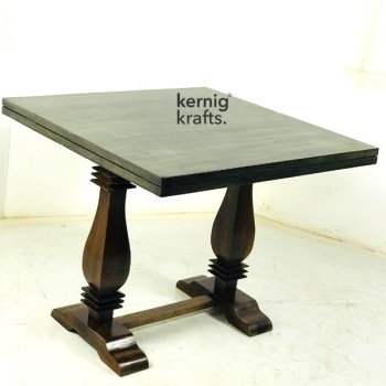 DINT93346 Two Seater Square Table with Cement Top