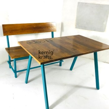 SETD70875 Metal Chair Table Industrial Dining Set for Bar