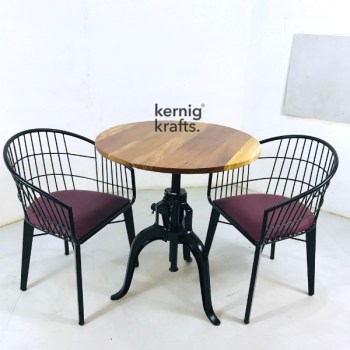 SETD80701 Cast Iron Table Chair Industrial Dining Set for Bar