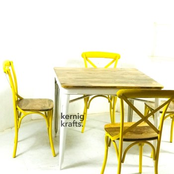 SETD86958 Rustic Chair Table Industrial Dining Set for Bar