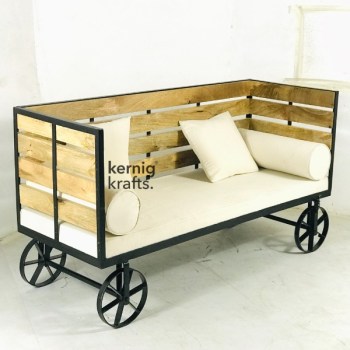 SOFA41833 Industrial Sofa With Cushion and Wheels