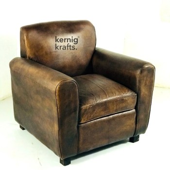 SOFA55286 Single Seater Pure Leather Club Sofa for Waiting Area