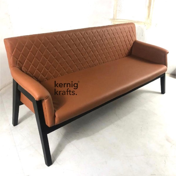 SOFA79187 Sleek Cafe Sofa With Tufted Back in Leatherette