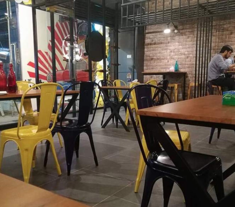 Images of Customised cafe furniture project done by kernig krafts for Urban Paratha at Edachira Road, Kochi. 