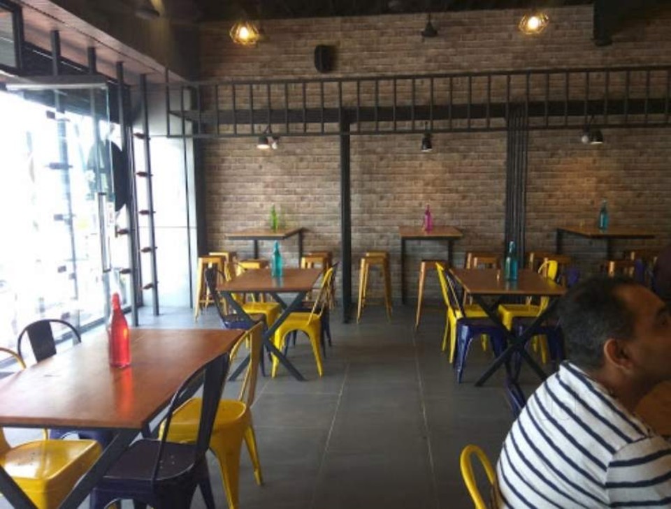 Images of Customised cafe furniture project done by kernig krafts for Urban Paratha at Edachira Road, Kochi. 