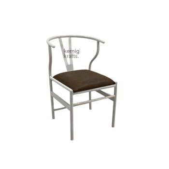 Iron Wishbone Upholstered Chair – Stylish living room seating with a sturdy iron frame and plush upholstery.