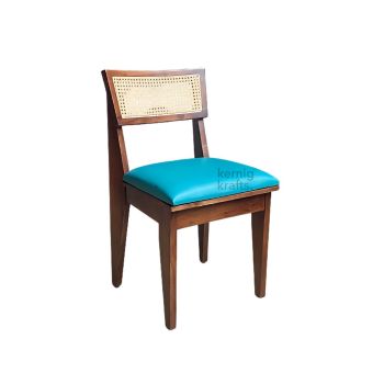 Mango Wood Wooden Dining Chair Upholstered with Cane Back Support – Durable & Stylish Dining Chair