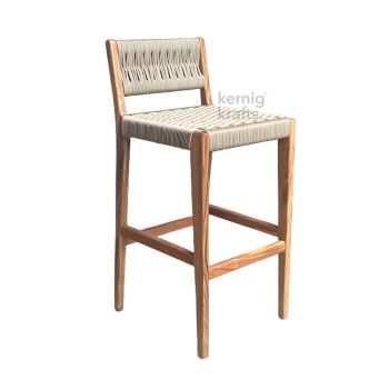 French Vintage Cane Elegance Chair – A handcrafted wooden furniture chair with a natural cane seat, upholstered cushion, and vintage design by Kernig Krafts Furniture Jodhpur.