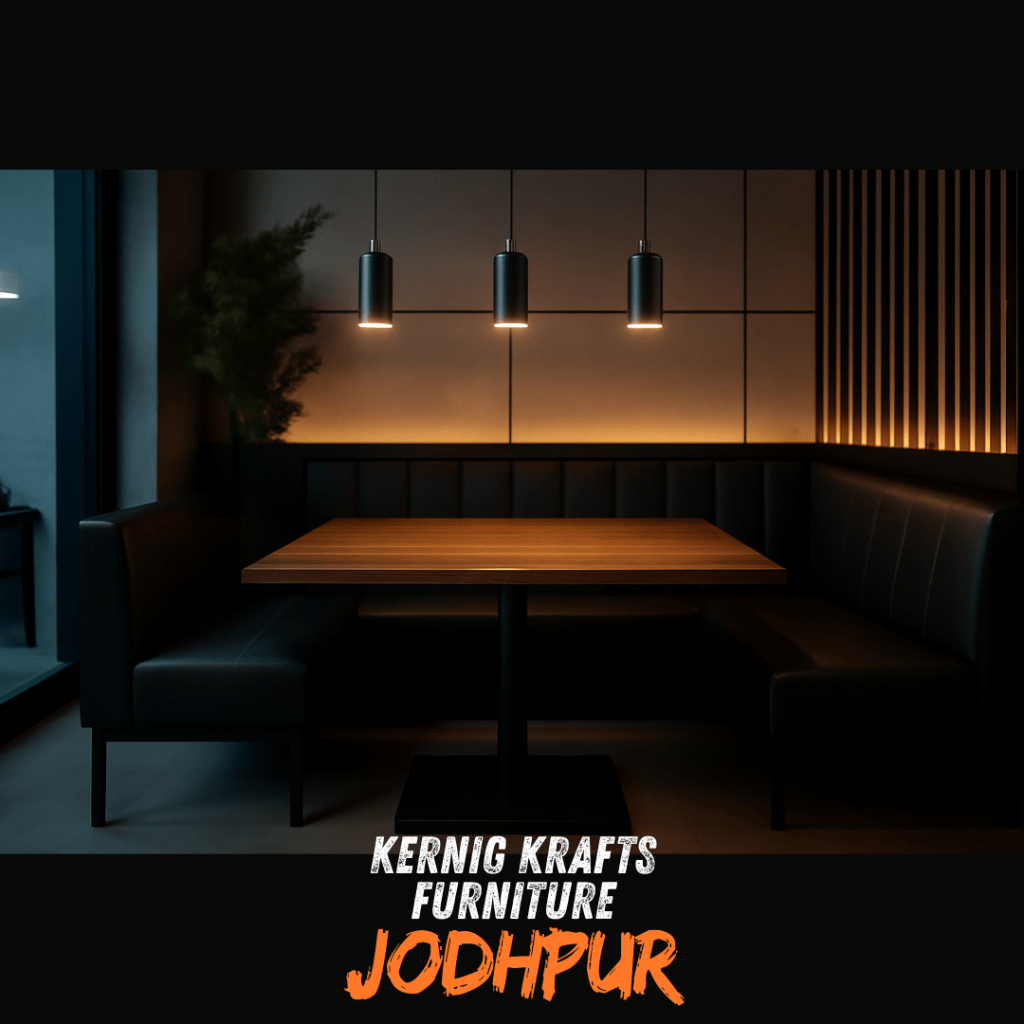 TWO LEATHER BOOTH SOFAS WITH RESTAURANT TABLE